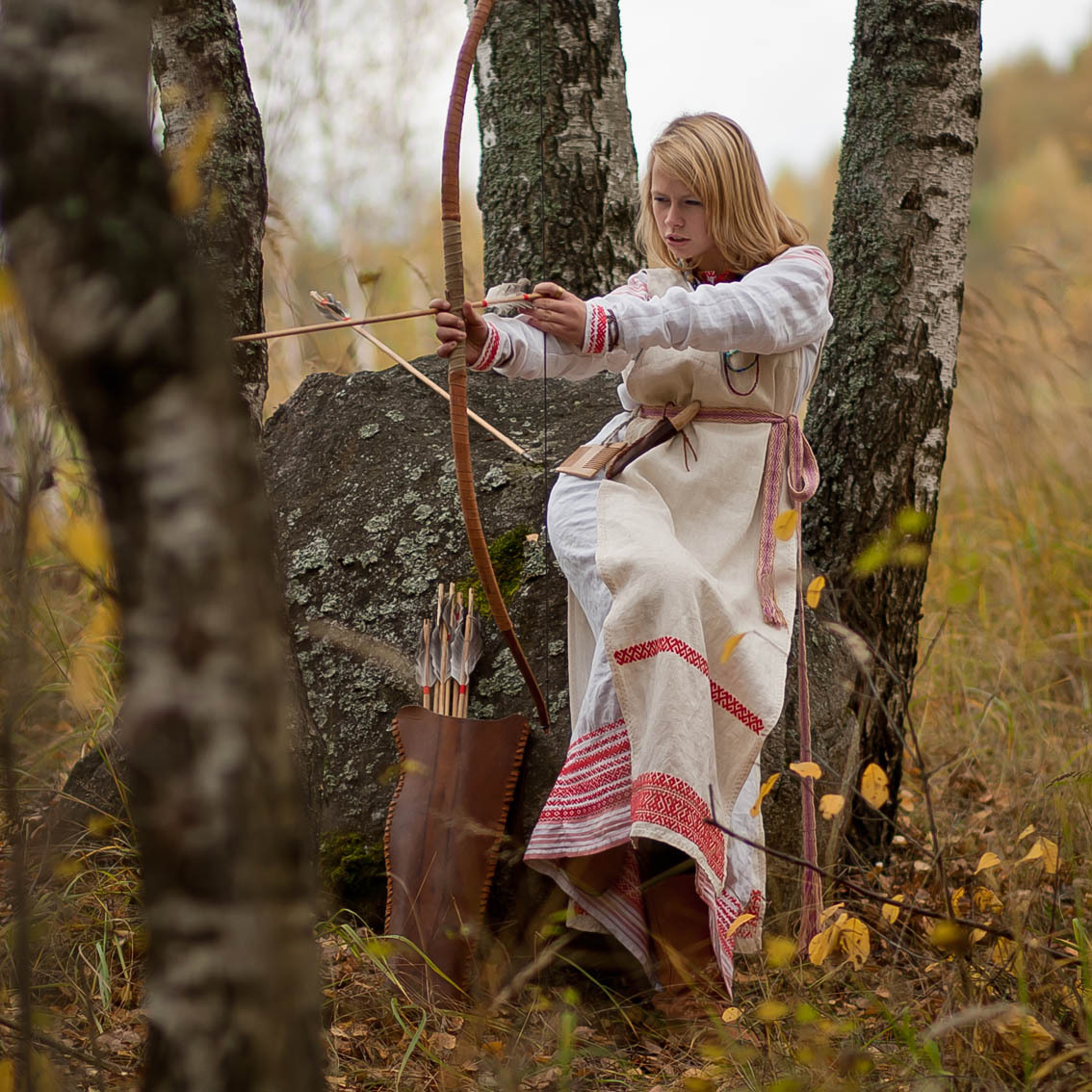 Sexy photo Girls in Slavic costumes in Pinlan
